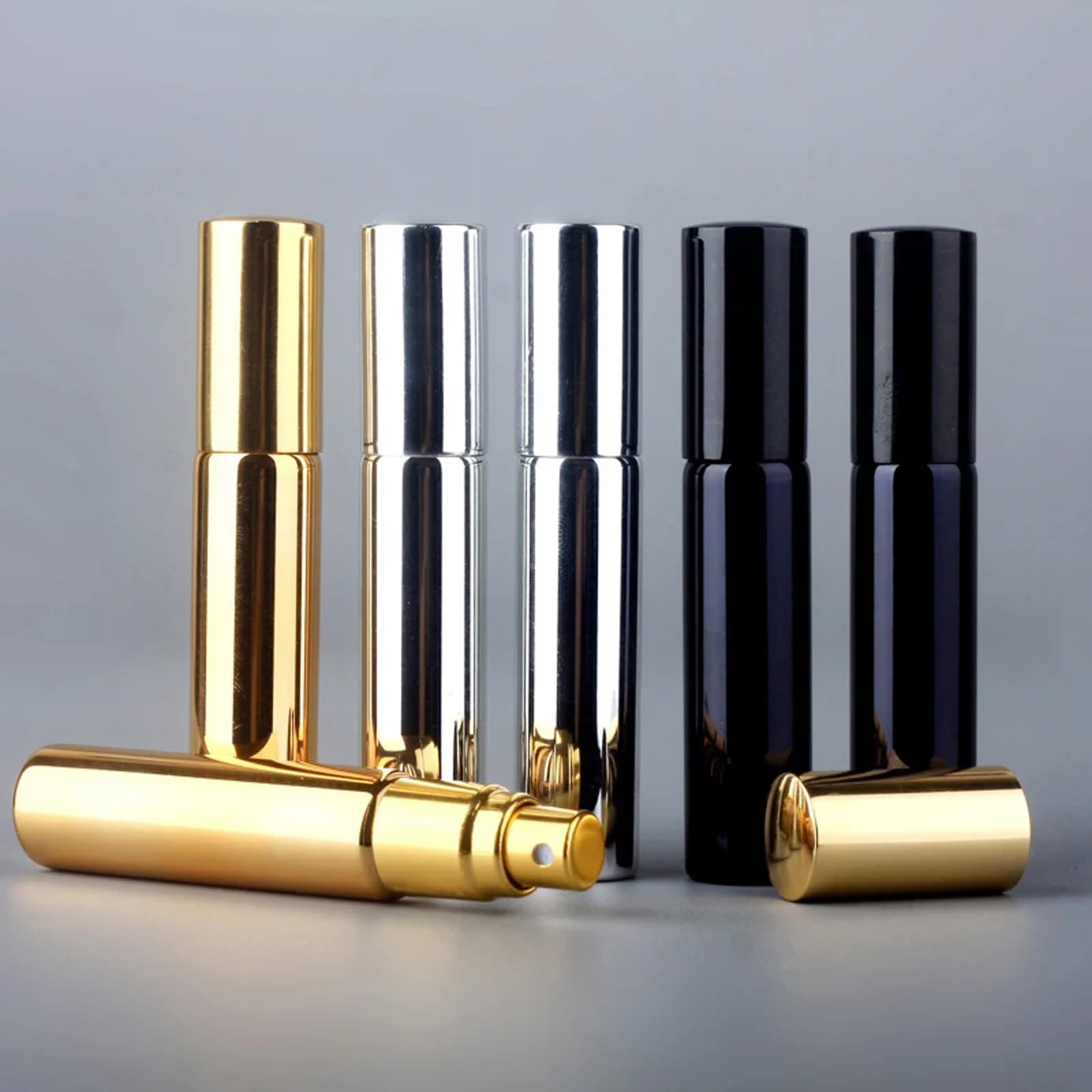 Bottiglia di Profumo Ricaricabile in Vetro UV Portatile, 100 Pezzi/Lotto Bottiglie Spray atomizzatore da 10 ml Contenitore cosmetico Vuoto Campione