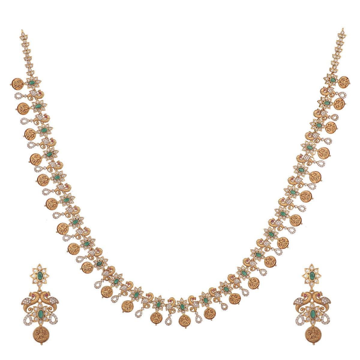 TARINIKA Antique Gold Plated Uzmi Long Necklace Earring Set - Jewelry Set for Women Perfect for Ethnic occasions | Traditional Jewellery For Women | 1 Year Warranty* (B0CZ9QJM7S) Amazon Price History, Amazon Price Tracker