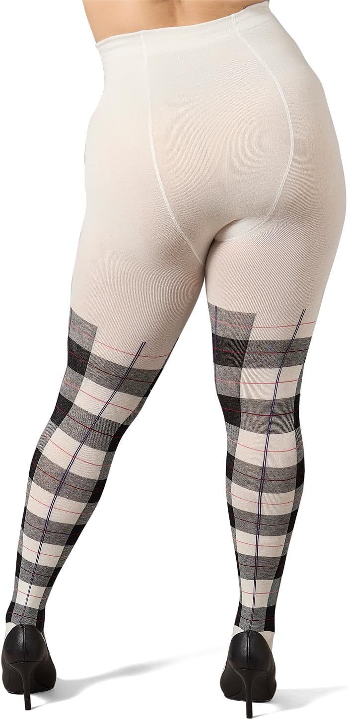 MeMoi Glasgow Plaid Cotton Tights for Women, Cozy, Warm and Fashionable Patterned Sweater Tights - Sizes Small to 6X - Image 8