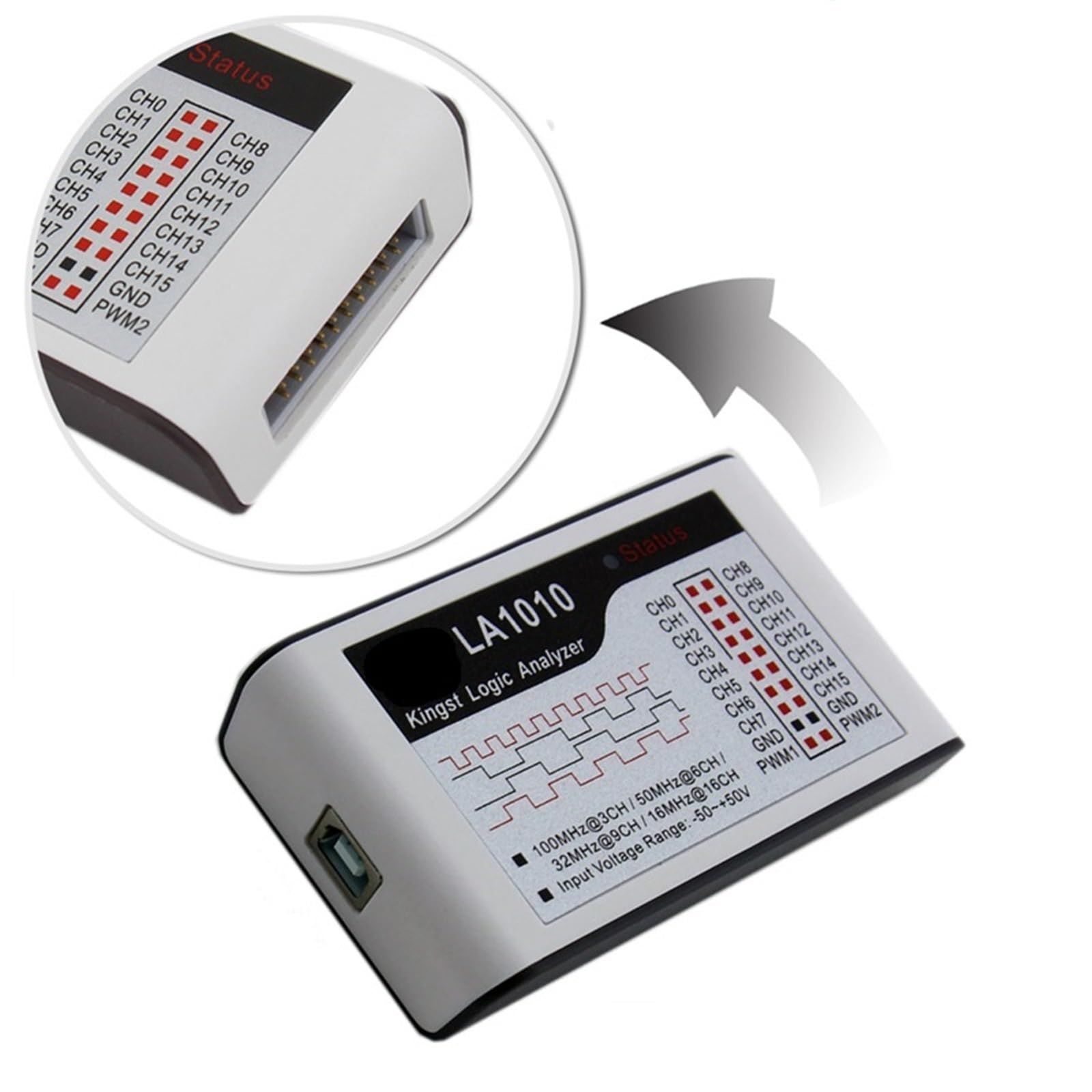 1 stück LA1010 16CH 100MHz USB Logic Analyzer for MCU ARM FPGA FPGA Debug-Tool Englische Software