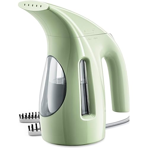 HiLIFE Steamer for Clothes, Portable Handheld Design, 240ml Big Capacity, 700W, Strong Penetrating Steam, Removes Wrinkle, for Home, Office and Travel(ONLY FOR 120V)(Green)