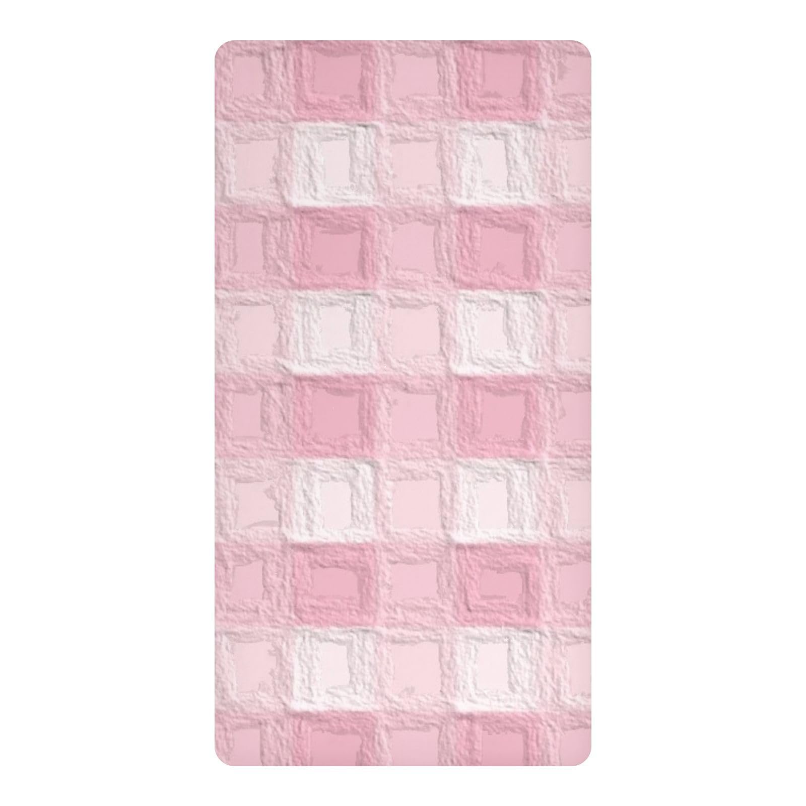 Parure de lit imperméable rose à carreaux pour la sieste des enfants