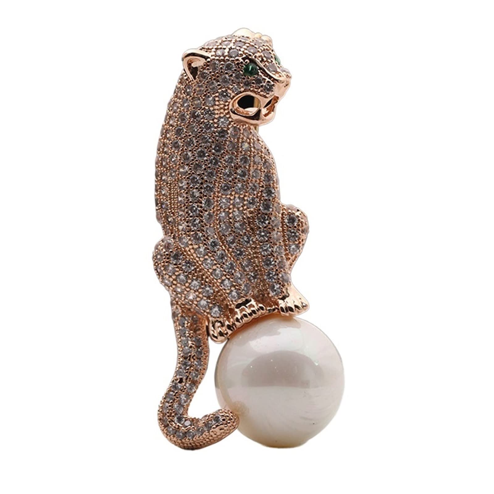 Amazon.co.jp: CAREG ヒョウ動物ブローチの男性ジュエリー完璧な立方 