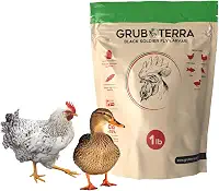 GrubTerra Golden Dried Black Soldier Fly Larvas - Suplemento premium para aumentar a produção de ovos para galinhas, ração para pássaros, alimentador de frango, ração para pássaros de animais de