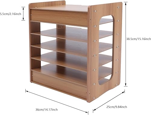 Miniatura 4 de LOYALHEARTDY Organizador de archivos, clasificador de papel, organizador de papel de archivo de 7 niveles para escritorio, bandeja de almacenamiento