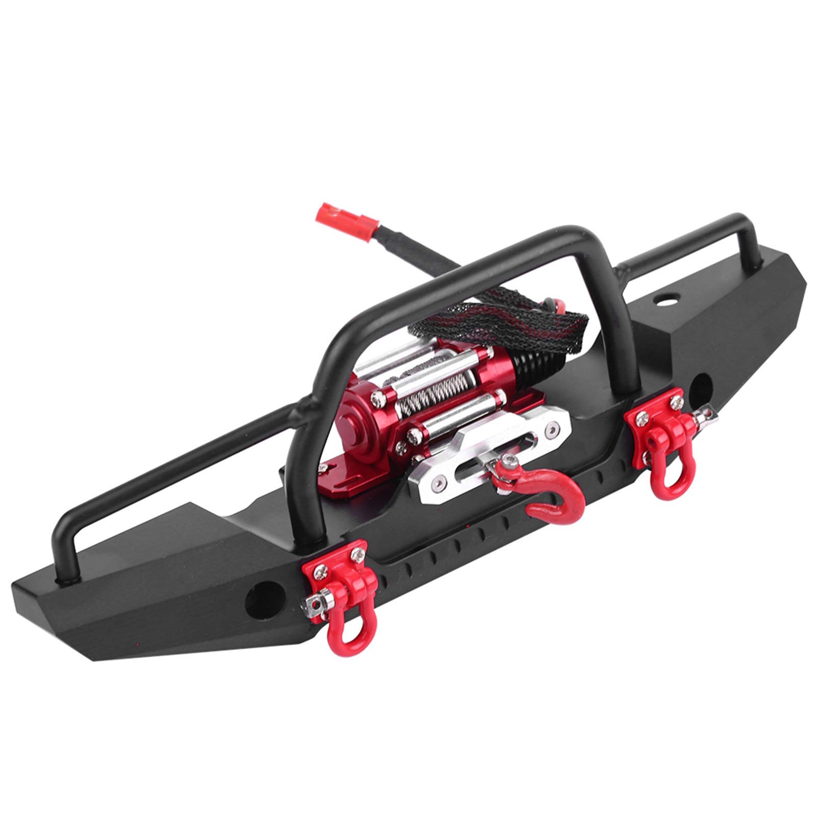 Akozon RC-Frontstoßstange, Aluminiumlegierung mit Seilwinde für Traxxas Car Crawler Upgrade-Teil Großes Heavy-Metal-Zubehör im klassischen Design