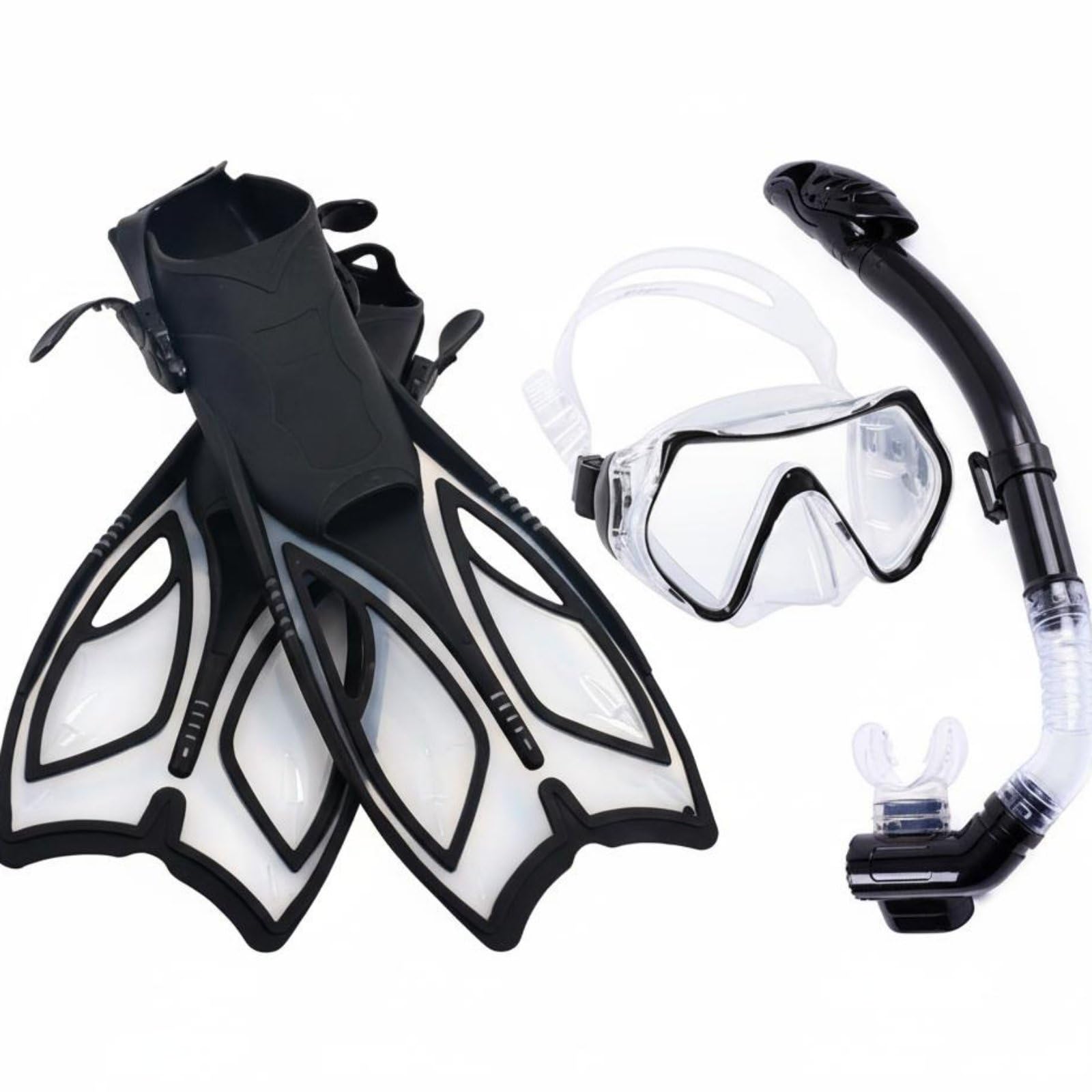 Gralara Tauchmaske Schnorchel Flossen Set Schnorchelausrüstung Taucherbrille Schnorchel Schwimmflossen mit Panoramasicht Und Komfortabler Silikonauflage für Küstenwanderung Bootstour