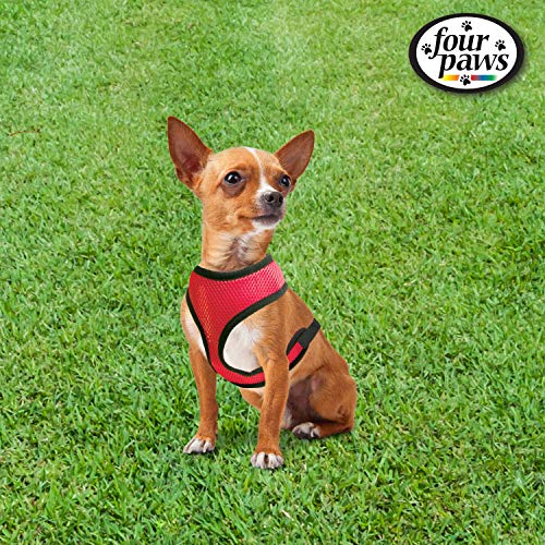 Image of Four Paws Walk-About Comfort Control No-Pull Harness for Dogs, Adjustable Soft Padded Breathable Air Mesh Dog Vest for Walking, Red, Small
