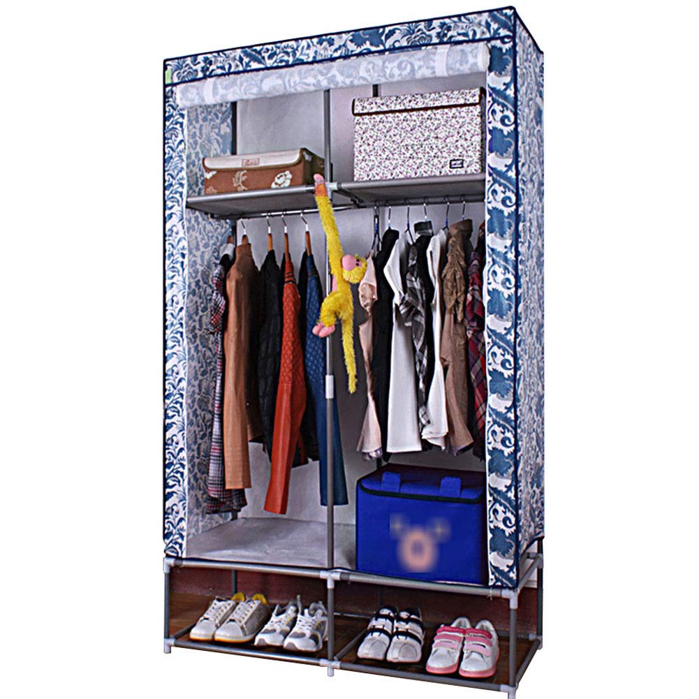 Placard à vêtements robuste armoire étanche en tissu bleu