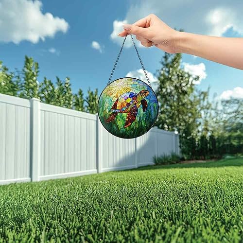 Miniatura 4 de Adornos de tortuga marina con vitrales, regalos de decoración de tortugas marinas para mujeres, hombres, amantes de los animales, decoraciones