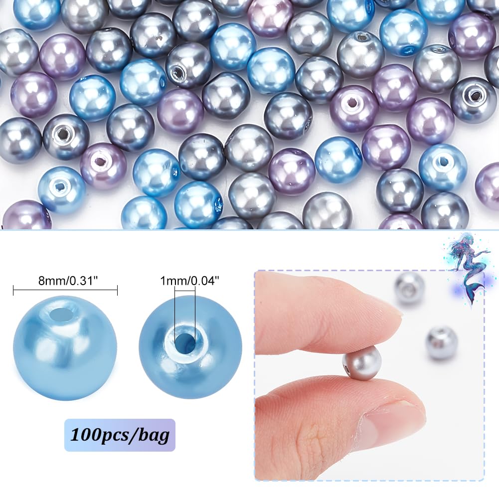 Pandahall 100PCS Perline Vetro Perline Europee Perline Colorate con Foro Grande, Rondelle, Colore Misto, Circa 15mm di Diametro, 10mm di Spessore