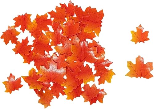 Miniatura 1 de Hojas de otoño comestibles doradas, 90 piezas para cupcakes, hojas de arce de otoño, oblea, papel de arroz, decoración de alimentos, mezcla de 2