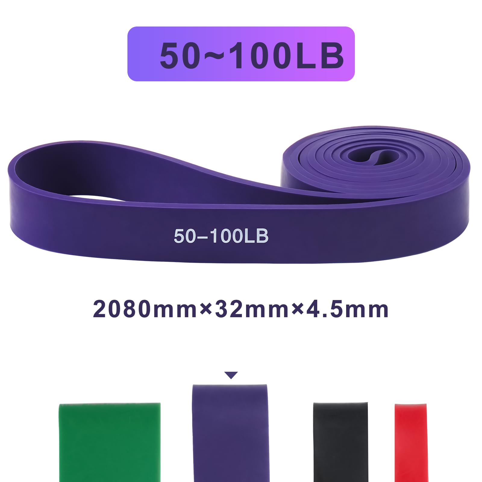 Elastici Fitness, 15-100LB Elastici Palestra, 100% Lattice Elastico Fitness, Elastico Palestra Pilates Yoga Powerlifting Crossfit Uomini Donne