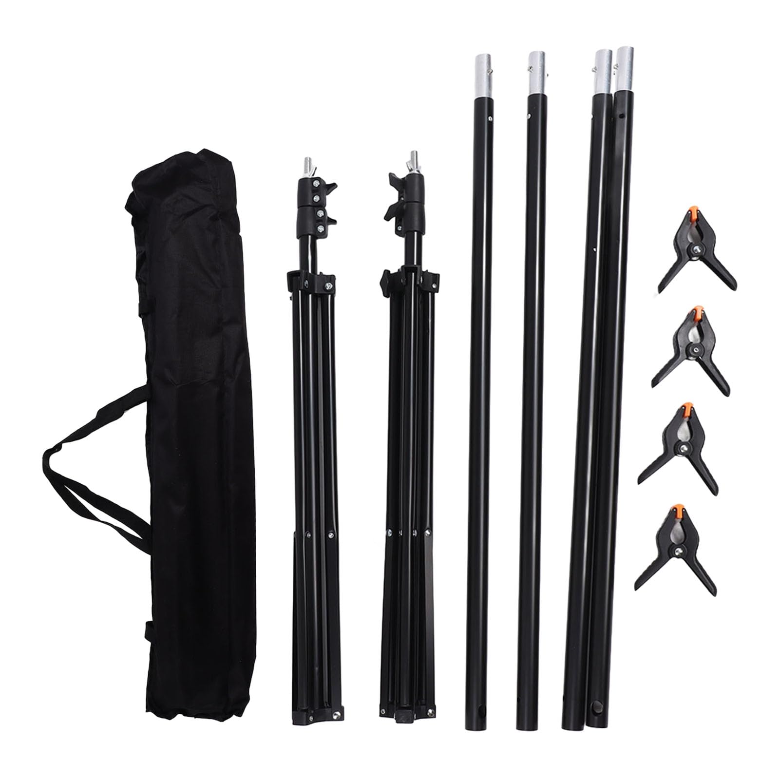 Kit supporto per fondale fotografico retrattile 2x3 m - Materiale in ferro robusto, lunghezza 3 metri, predisposizione per streaming live e fotografia