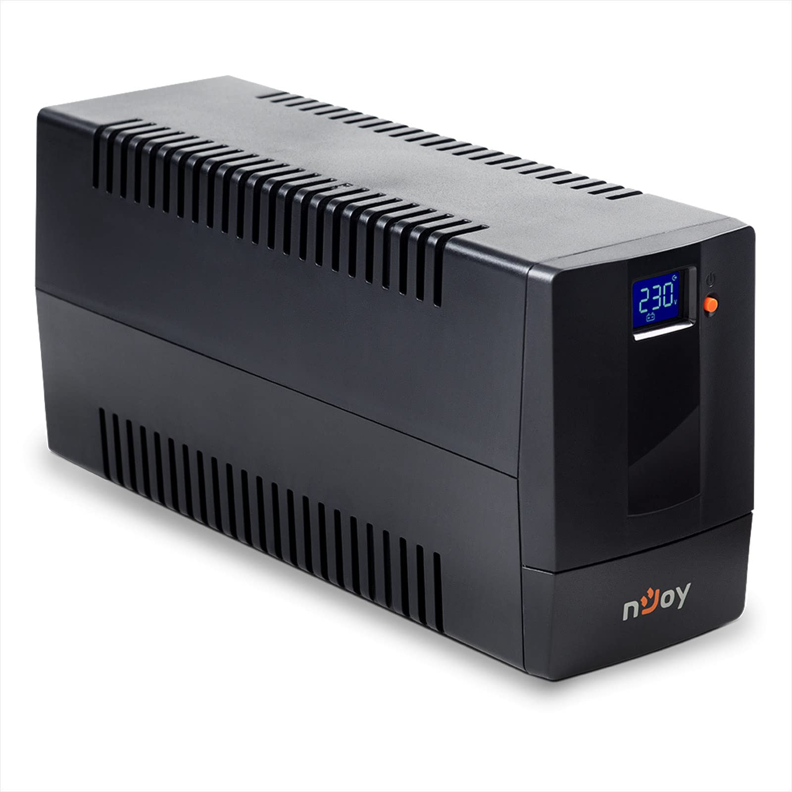 nJoy Horus Plus 600 VA Groupe de continuité Line Interactive UPS, 360 W, écran LCD, écran Tactile AVR, Noir