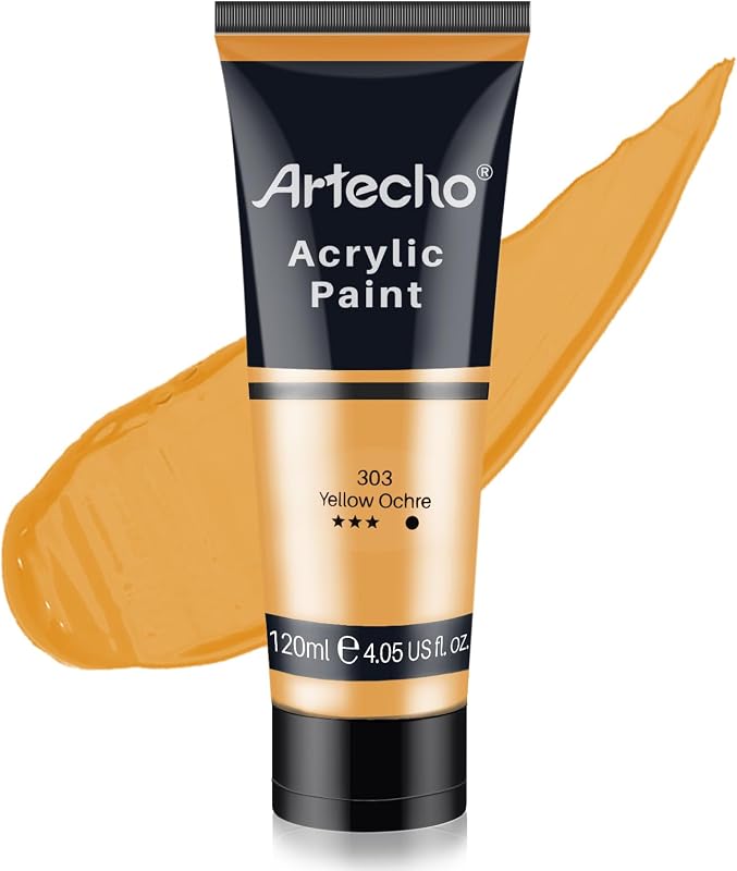 Artecho Akrillfesték Sárga Okkersárga 120ml Vízálló Gyorszszáradó
