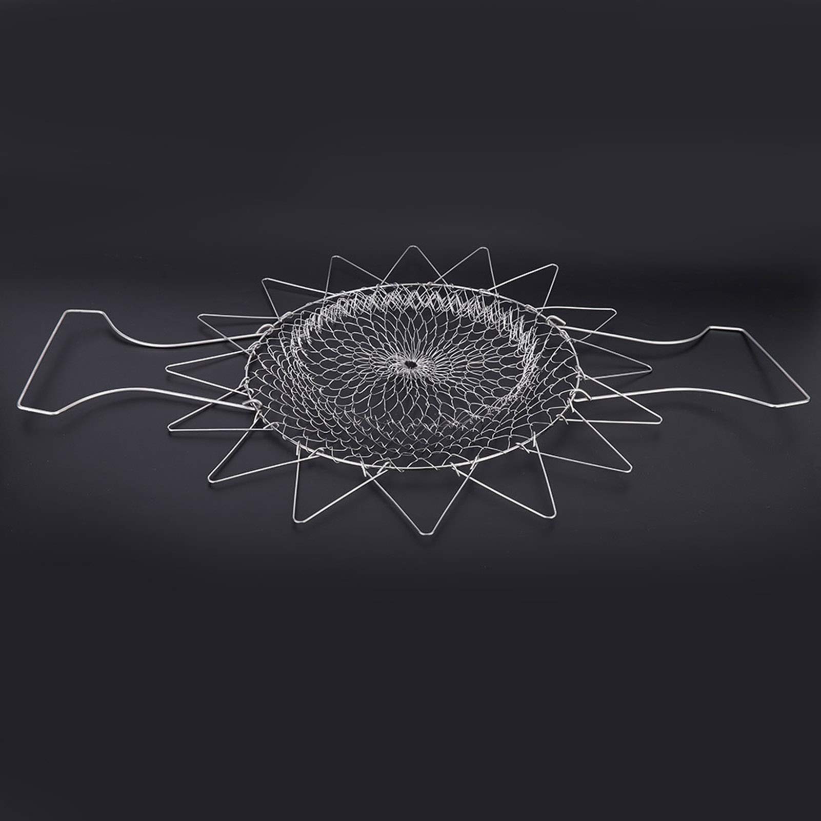 Deep Fry Basket, Foldable Stainless Steel French Fries Frying Basket, Multifunction Steam Rinse Strainer Net, for Frying Food, Washing Fruits or Vegetables