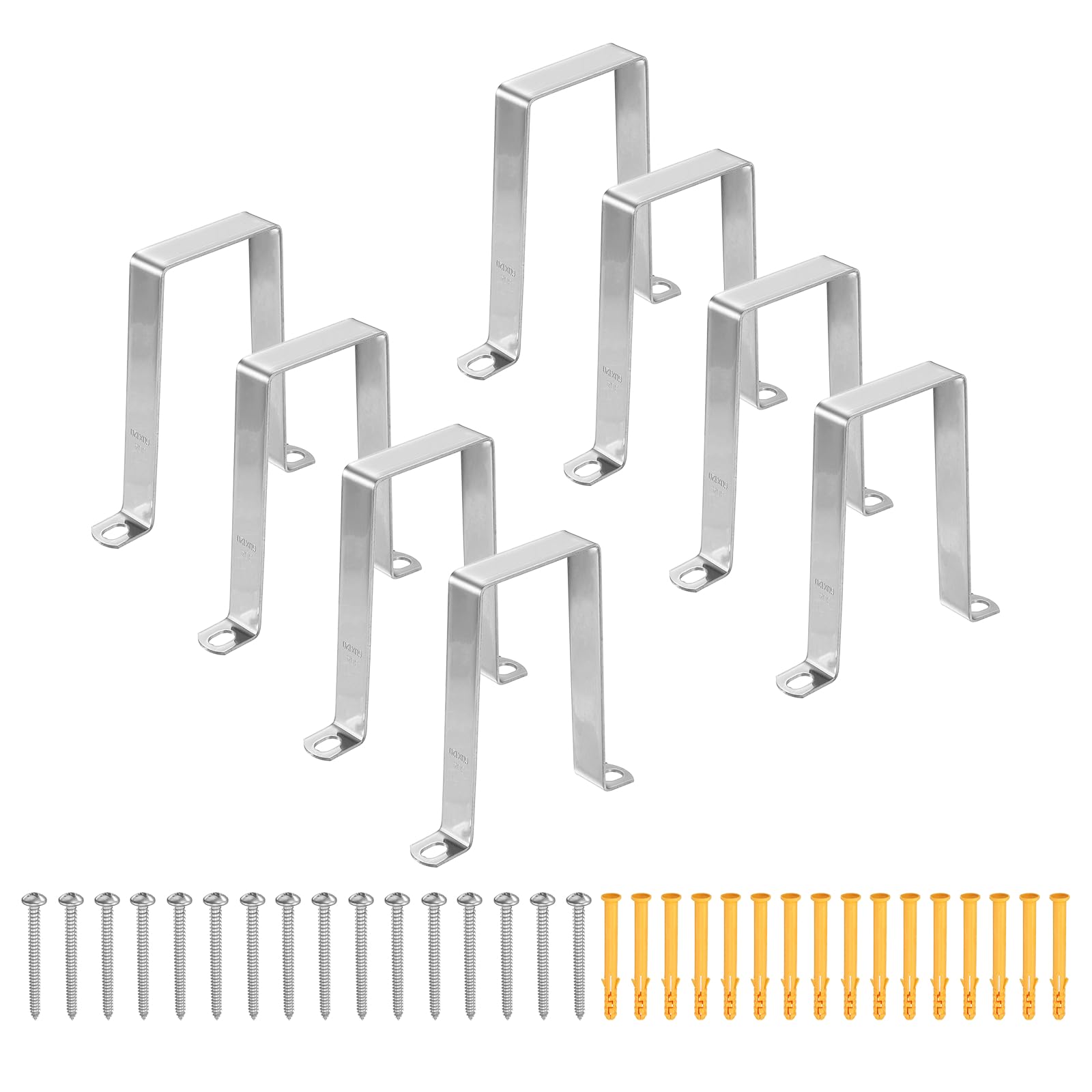 QUARKZMAN Morsetto per tubo quadrato 60x120mm Acciaio 304 12 pz | Morsetto a fascia a U con viti, staffa connettore, per condotto, flessibile, cavo, terrazza, recinzione