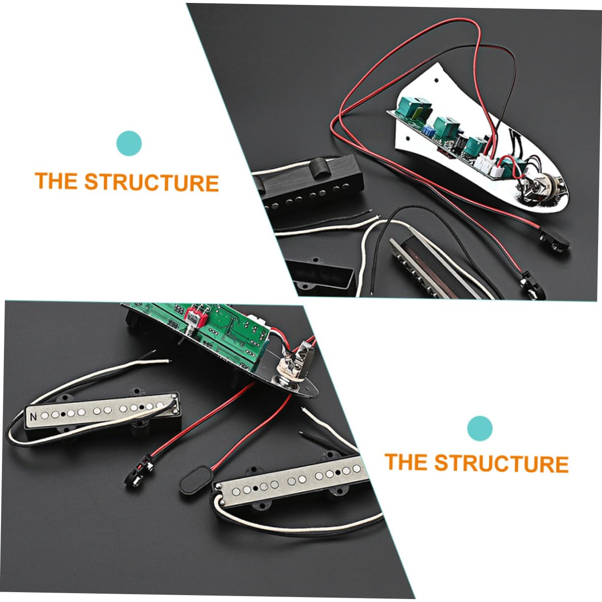 BESTonZON Set di Pickup per Basso Jb a 5 Corde Humbucker per Basso Elettrico in Ferro Argento Facile da Installare