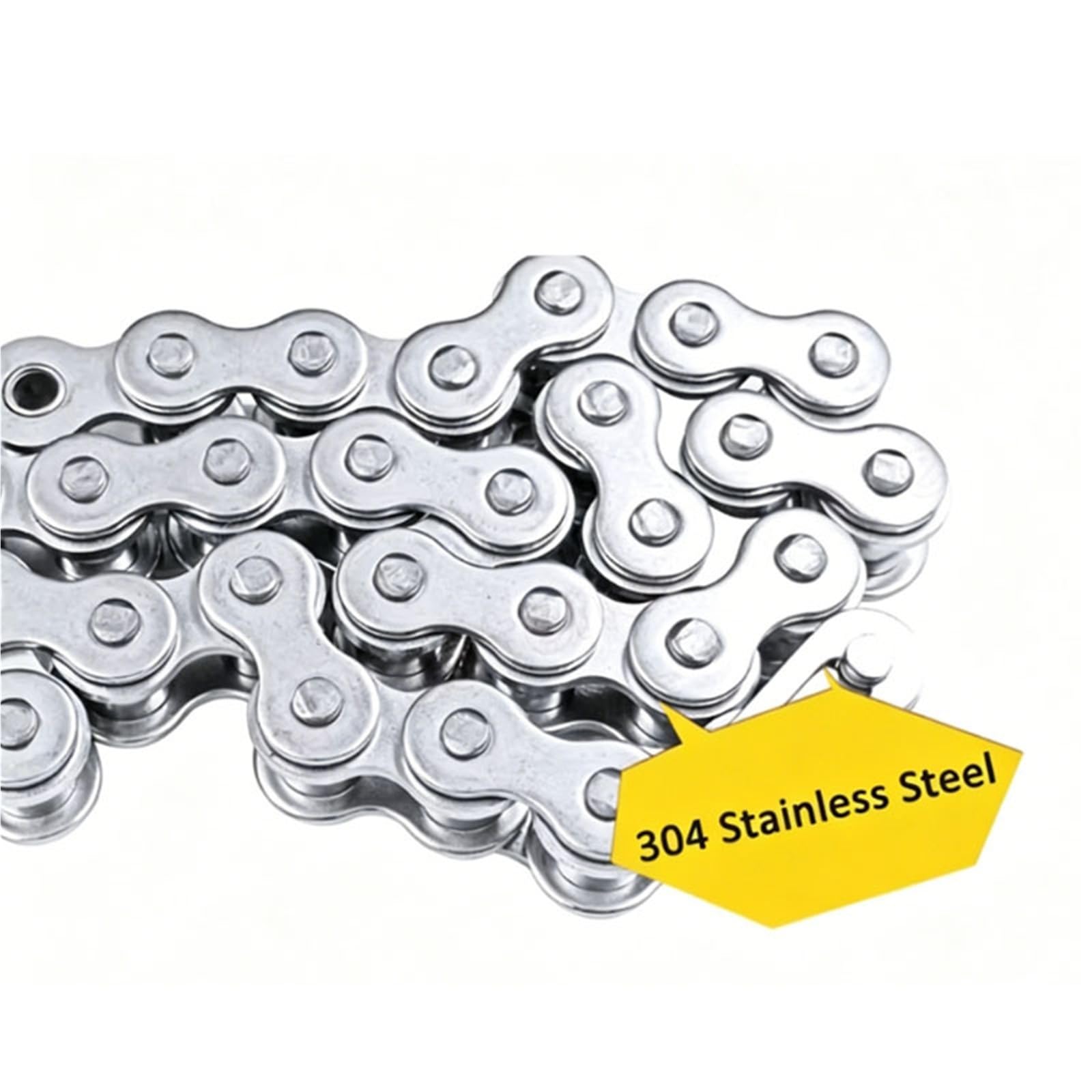 Rollenkette Aus Kohlenstoffstahl 1 Stück,524 Meter 06B 08B 08A 10A Rollenkette 201/304 Edelstahl Short Pitch Industrielle Übertragungskette(08A-1 1.524meter,304)