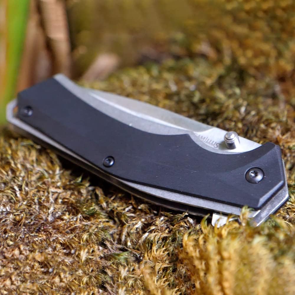 Camillus Carbide Edge 7.75" Tactical Folding Knife with 3.25" Drop-Point, 420 Stainless, Titanium Bonded Blade and GFN Handle (19400)