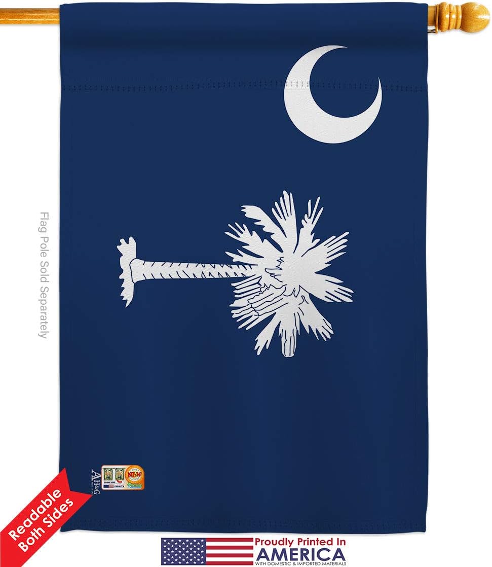 South Carolina House Flag Set Americana States USA American Territories Republic Country Particular Area Decorative Yard Banner Double-Sided Made In 28 X 40