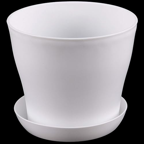 Miniatura 8 de Paquete de 20 macetas de plástico de 5.5 pulgadas con platillos, macetas decorativas modernas para flores, macetas decorativas de jardinería con