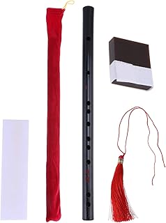 EXCEART Black Fife Soprano Descant Recorder Flute Dizi d Key Musical Sound Recorder Flute Chinese Transverse s Kids Wooden Toys Practicing Student India Ribbon Native