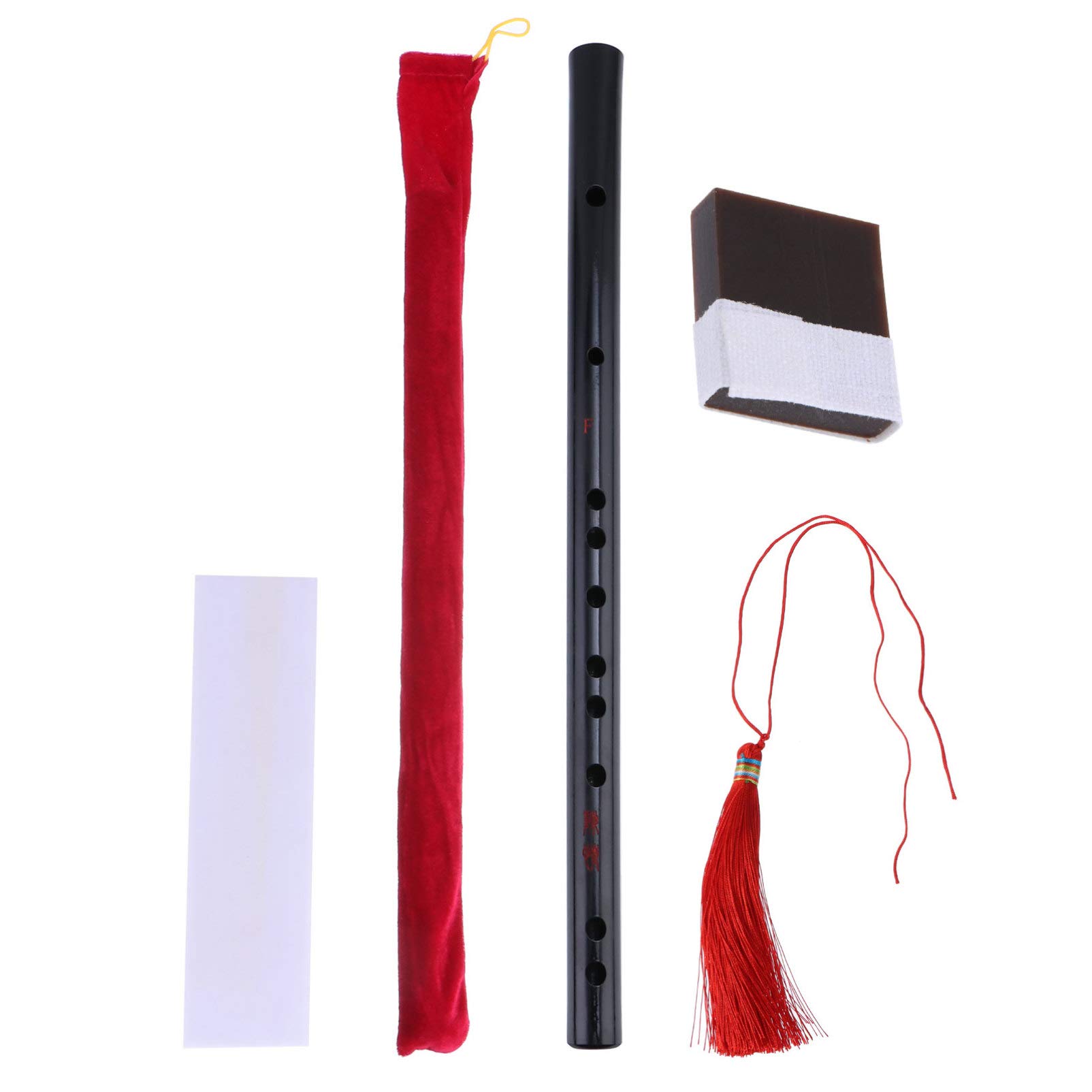 EXCEART Black Fife Soprano Descant Recorder Flute Dizi d Key Musical Sound Recorder Baroque Flute Chinese Transverse Flutes Kids Wooden Toys Practicing Flute Student India Ribbon Native