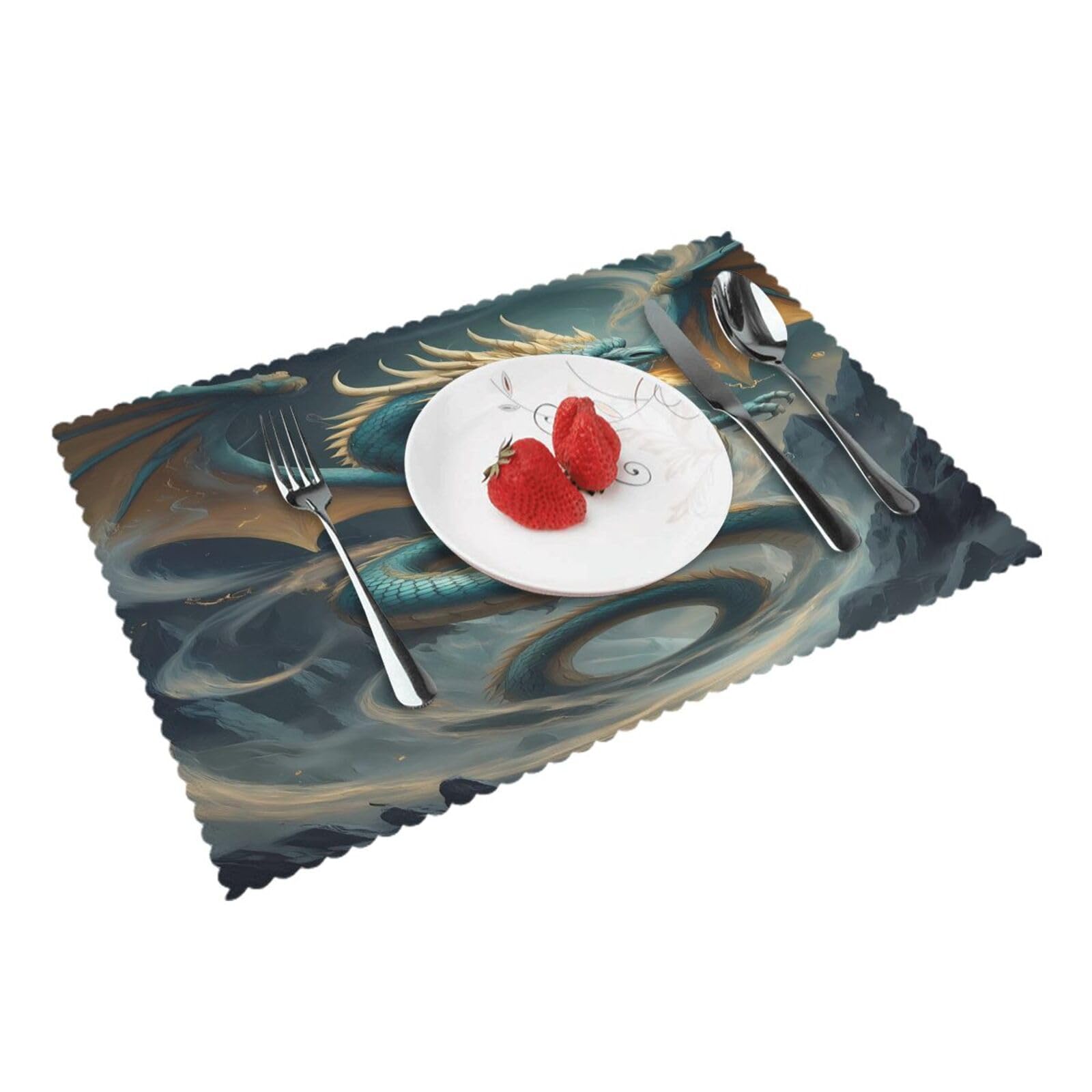 Dragon (2) Placemats Set of 4 Print Table Mats Place Mats Table Decor for Kitchen Dining 12X18 in