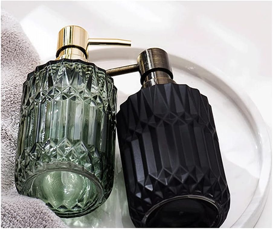 カウンタートップソープディスペンサー ガラスソープディスペンサー カウンタートップ ポンプボトル ローションコンテナ ポンプ付き 1