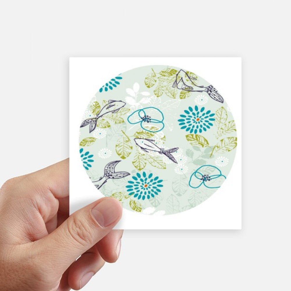 Autocollant animaux poissons et fleurs bleues 10 cm pour décorer un mur ou une valise