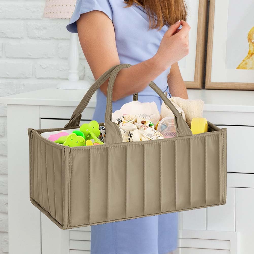 Organizzatore Pannolini del Bambino, Organizer Portatile con Scomparti Rimovibili Pieghevole in Feltro, Grande Capacità Morbido per Salviette Umidificate e Articoli