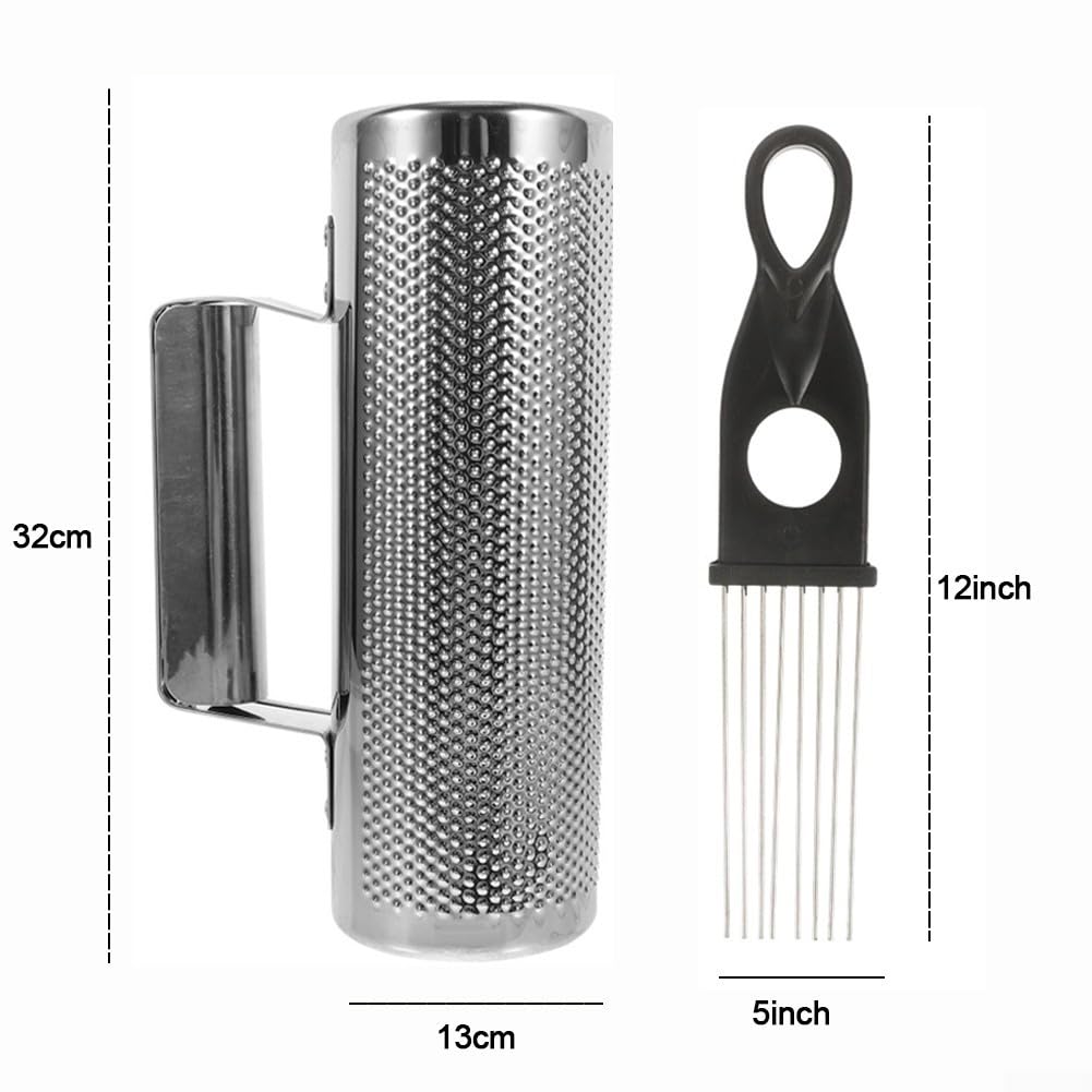 Guiro-Instrument aus Metall, Edelstahl, Guira-Shaker, lateinisches Percussion-Guiro-Instrument mit Schabern für Live-Auftritte (12,7 x 30,5 cm)