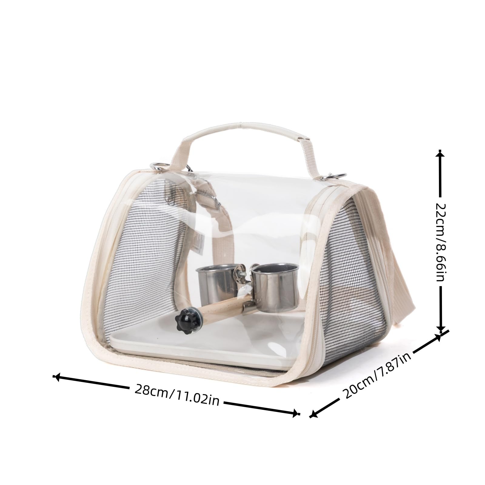 Cage de Transport aviaire,Sac de Transport pour Oiseau avec perchoir | Cage légère pour Perruche - Perroquet, Calopsitte, Cacatoès, Perruche, Conure, Voyage Extérieur, Camping, Road Trip