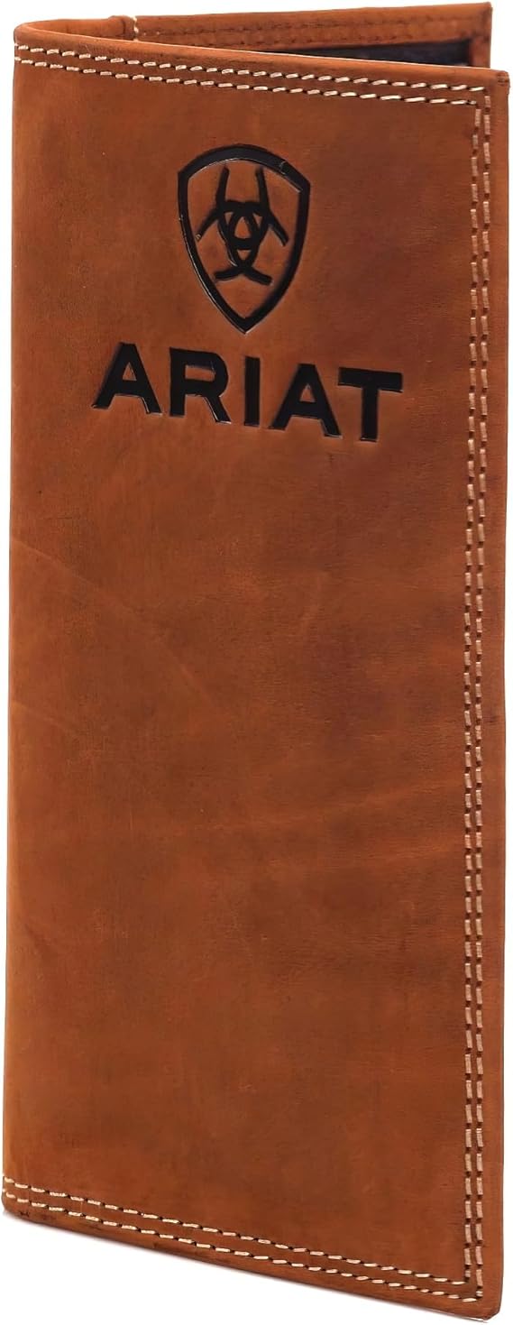 Ariat Rodeo Wallet Emboss Shield & Script Medium Brown, Leather One Size