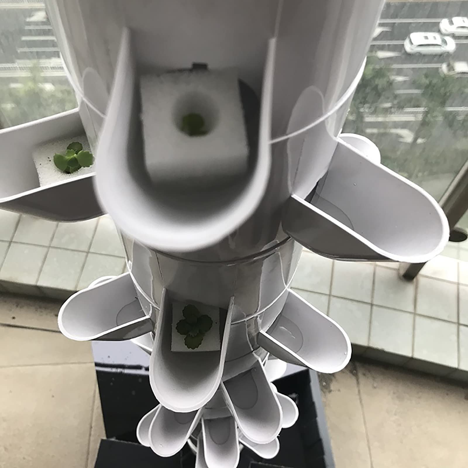 KAPIPALA Hydroponik Turm 6-stöckig – 30 Pflanzlöcher, Mit LED-Licht & Pumpe, Erdloses Anbausystem