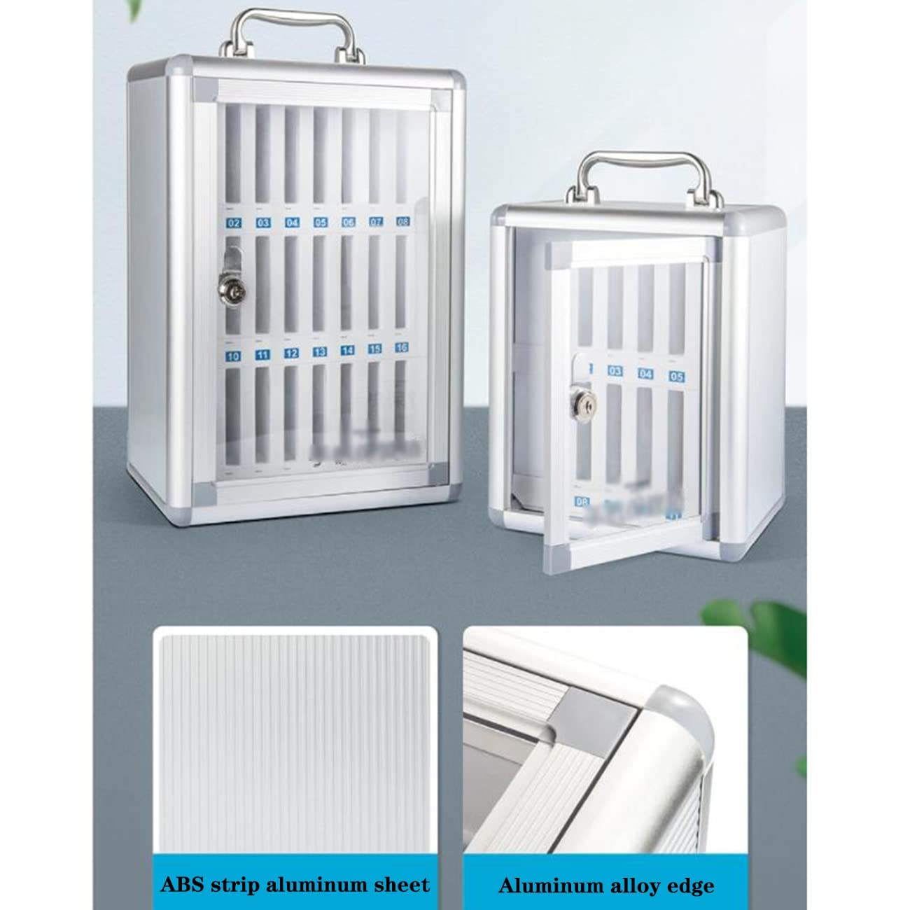Caja Fuerte De Almacenamiento De Teléfono Móvil Casillero para Teléfono Móvil De La Oficina De Conferencias Caja De Almacenamiento De Teléfono Móvil con Cerradura (Color : Silver, S : 36 bits)
