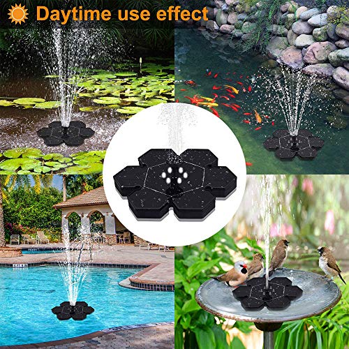 ACEWD Zonne-energie waterpomp, zonne-energie fontein pomp met LED-verlichting 2,4/3W hogere efficiëntie zonne-fontein waterpomp kit drijvende fontein pomp voor vogelbad tuin vijvers decoratie - Image 3