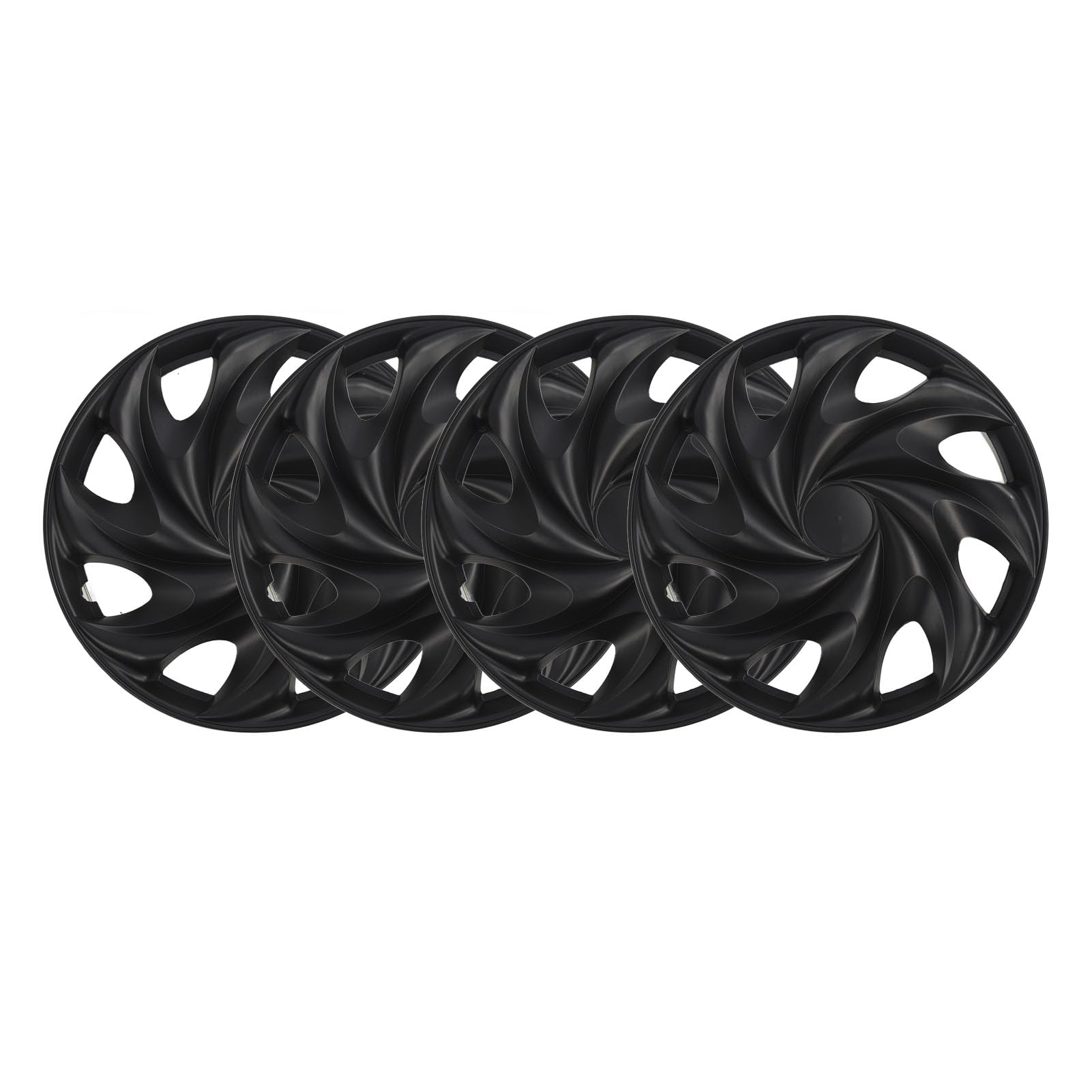 15 Pouces Enjoliveurs de Roue, 4 Pièces, ABS, Noir Mat,