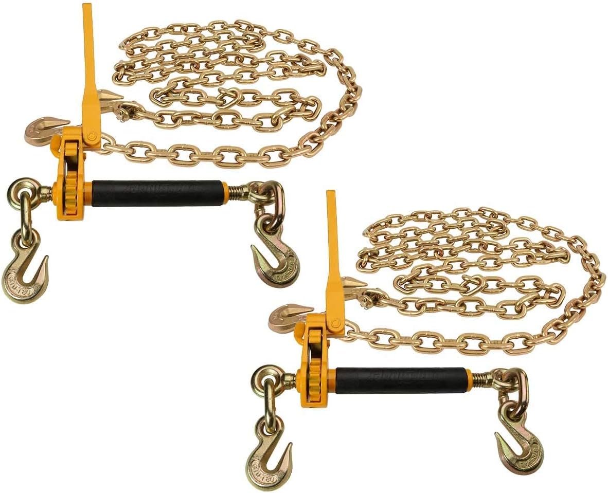Mytee Products (4 Pack) 3/8" X 16' G70 Chain 5/16-3/8 Peerless QuikBinder Kit H5125-0658 Ratchet Load Binder WLL #7,100