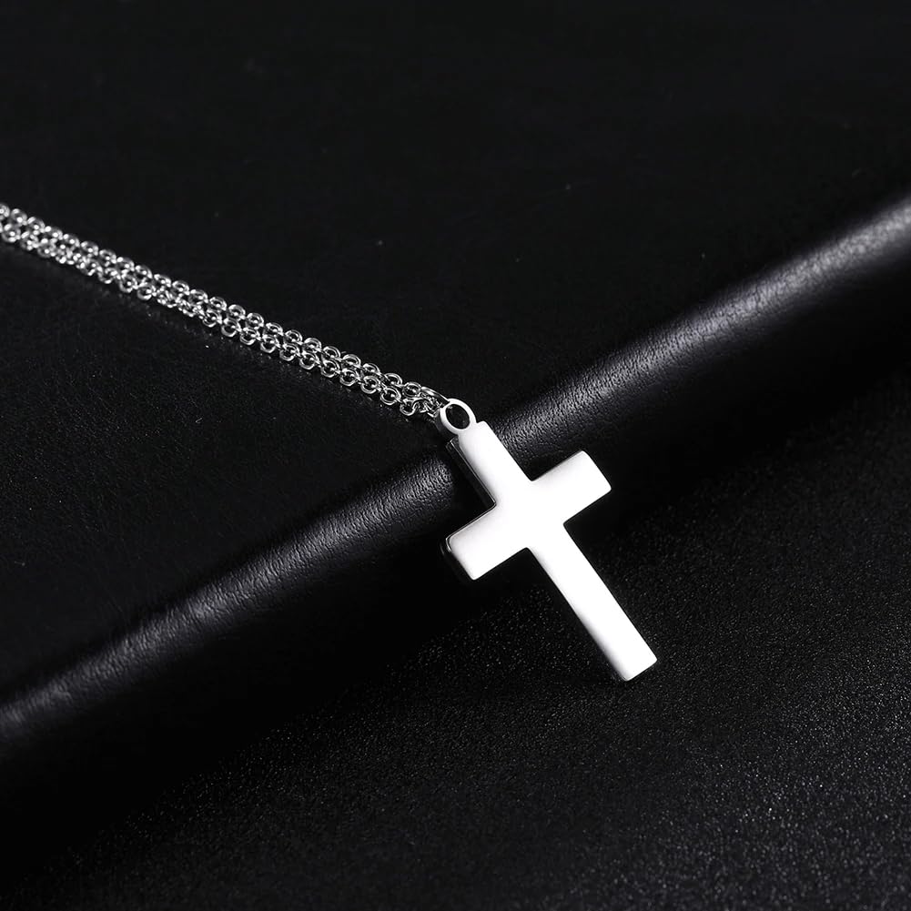 Akcesoria Minimalistyczny naszyjnik z krucyfiksem dla mężczyzn, naszyjnik z krzyżem z Jezusem na nim - Choker wisiorek z krucyfiksem dla mężczyzn, naszyjnik z krzyżem Jezusa na świąteczne prezenty na