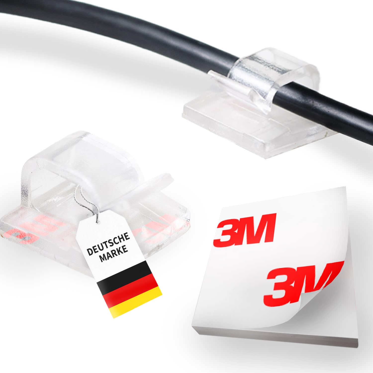 50 Fermacavi Adesivi Con Nastro 3M - Clip Per Organizzare Cavi In Casa, Ufficio E Auto - Foto 6