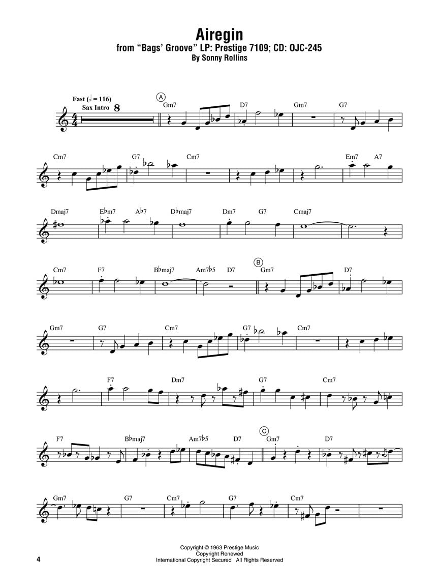 Miles Davis Omnibook. Instruments en Sib.