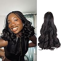 Vista 94 de Cabello rizado francés trenzado de 10 pulgadas, color 33, cabello rizado preestirado, 8 paquetes de trenzas de ganchillo para trenzas de caja