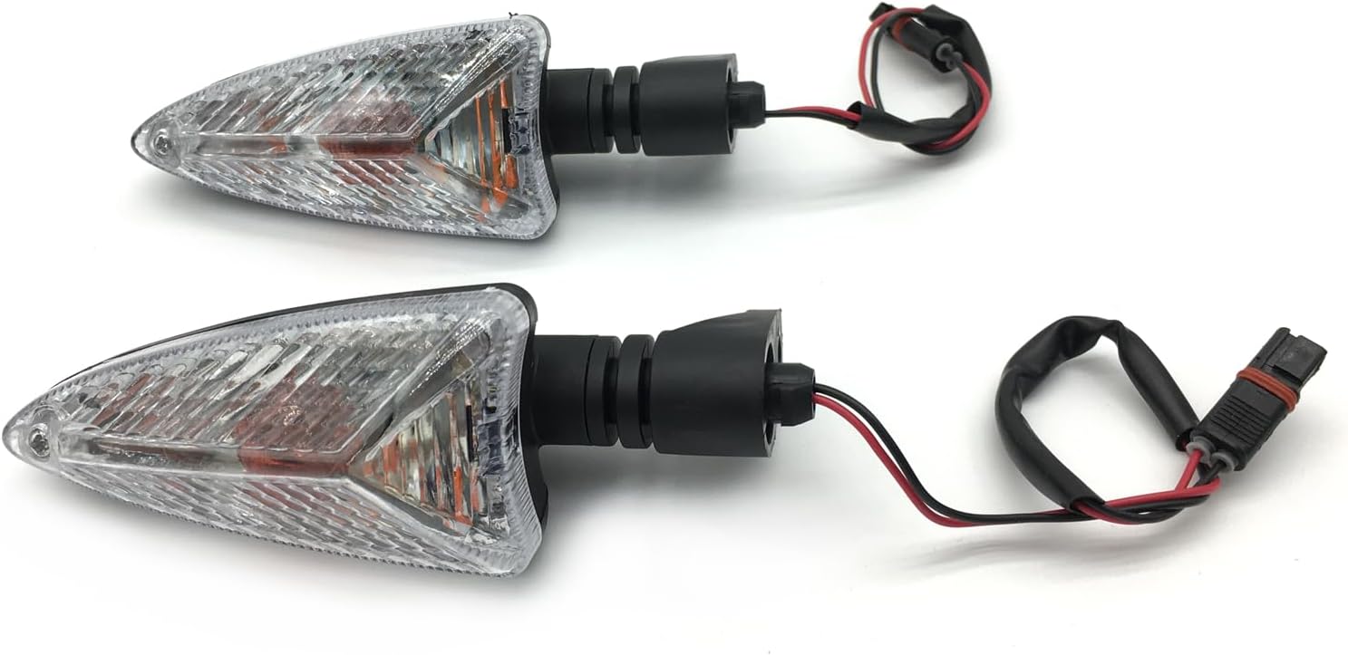 2Pcs Motorcycle Turn Signals Compatible With BMW F650 700 800 GS 2010-2016 R1200 K1200R K1300S S1000 RR 2010-2014 Turn LampBulb (Long handle and Clear)
