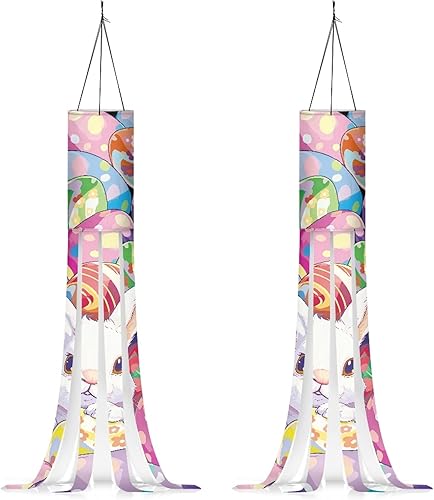 TINYAT 2 calcetines de viento con estampado de hojas de girasol otoñales para colgar al aire libre, calcetines de viento de 40 pulgadas con colas,