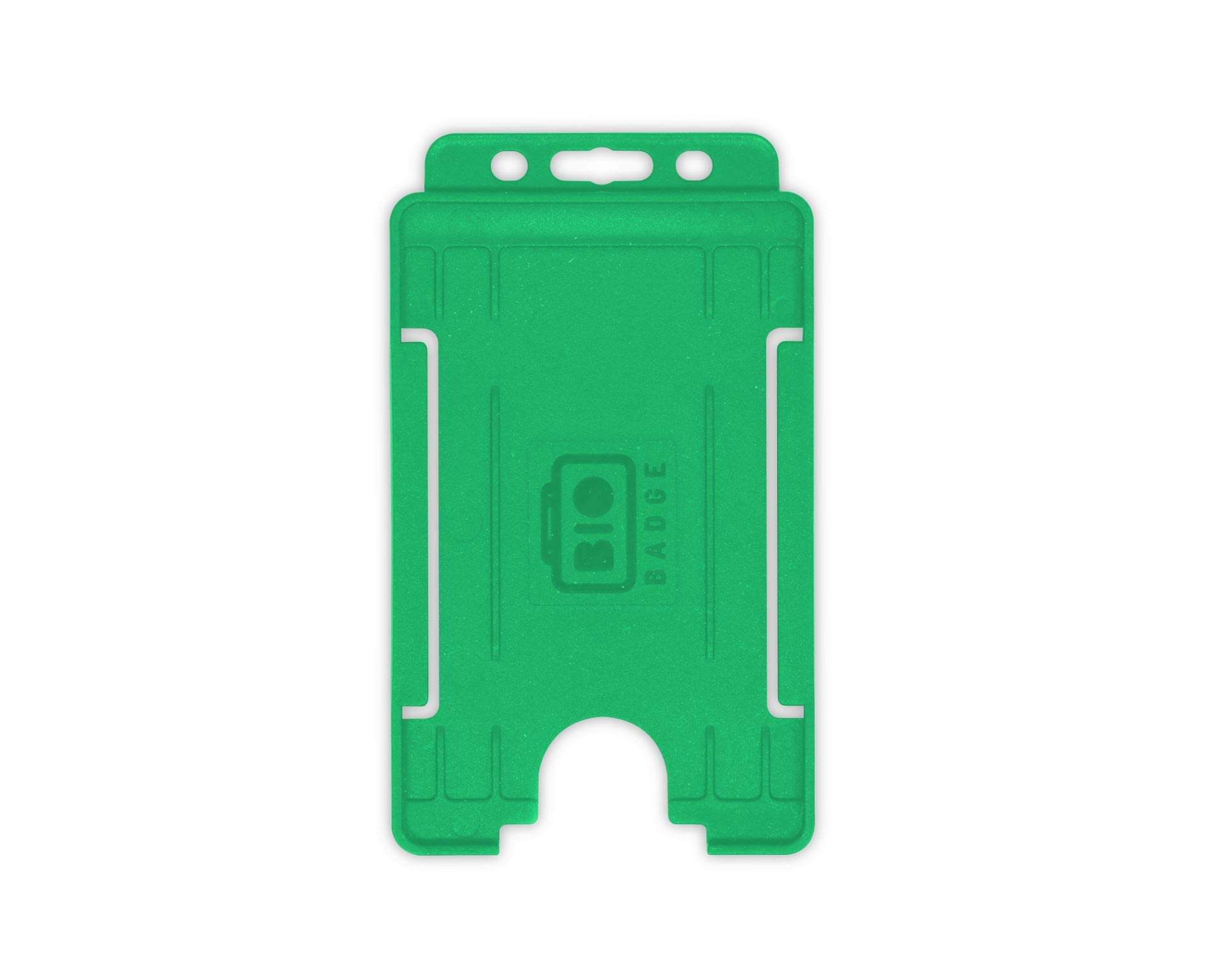 Light Green BioBadge ID Card Holders Open-Faced for ID Badges, Portrait - Pack of 100