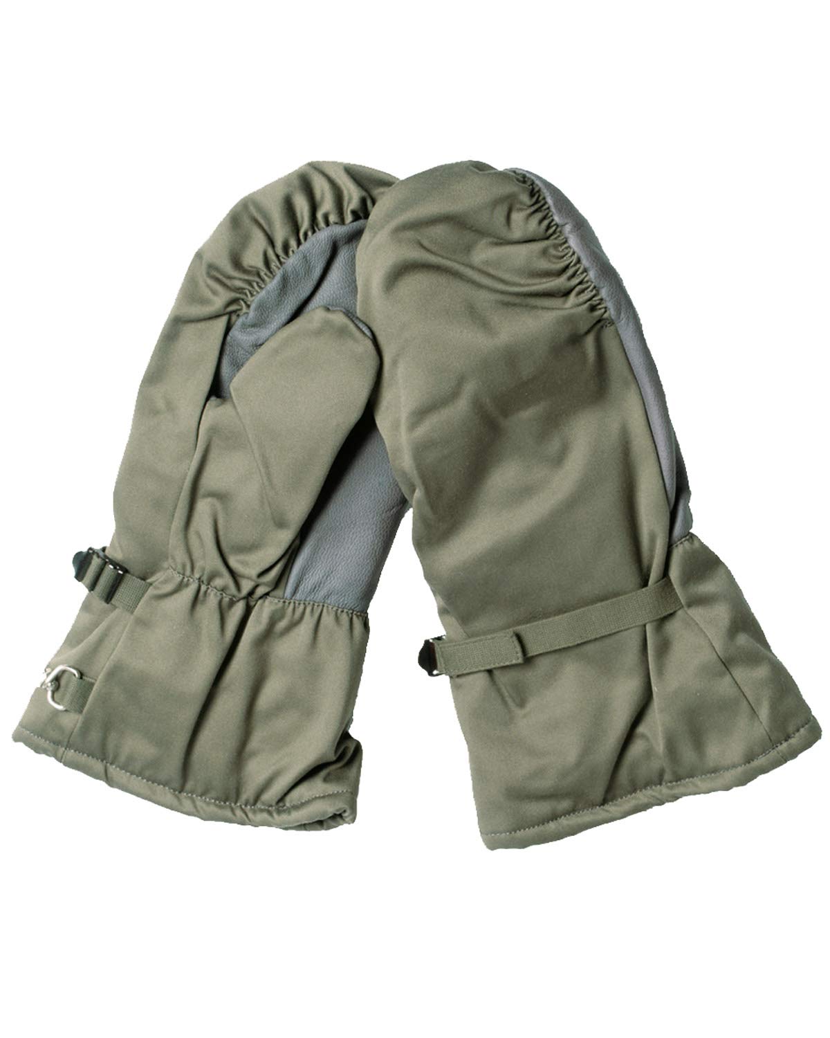 Viz-Uk Wear Men's Green Genuine German Army Issue Surplus Goretex Cold Weather Winter Fur Lined Mitts In Olive Leather Palm/Thumb New Unused (8)