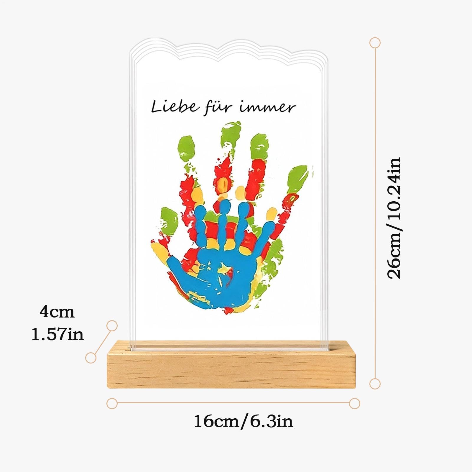 Kit Huella Mano Recuerdo Transparente Acrílico con Huella Animal